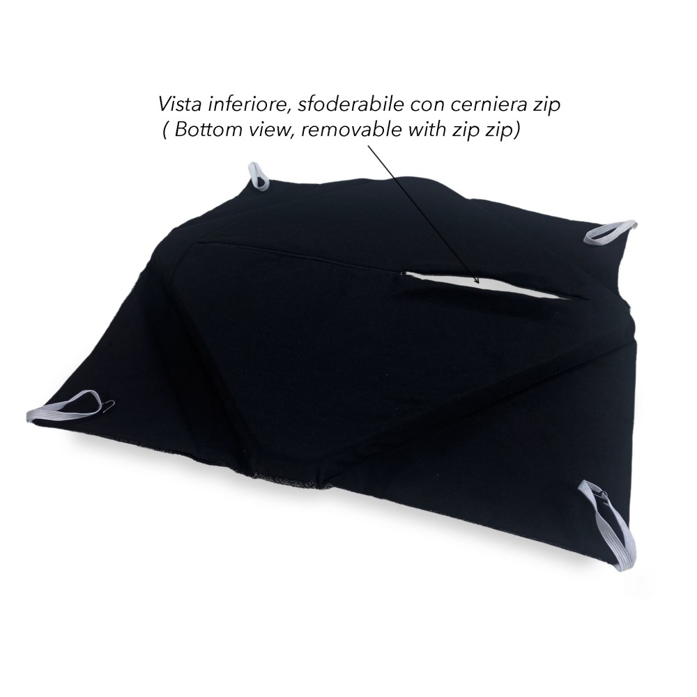 STUHLBEZUG MIT FLÜGELN einfarbig AUS STOFF Jacquard MODERN Schwarz