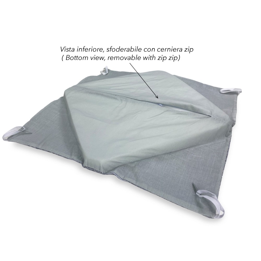 COPRISEDIA con ALI tinta unita IN TESSUTO Jacquard MODERN Grigio