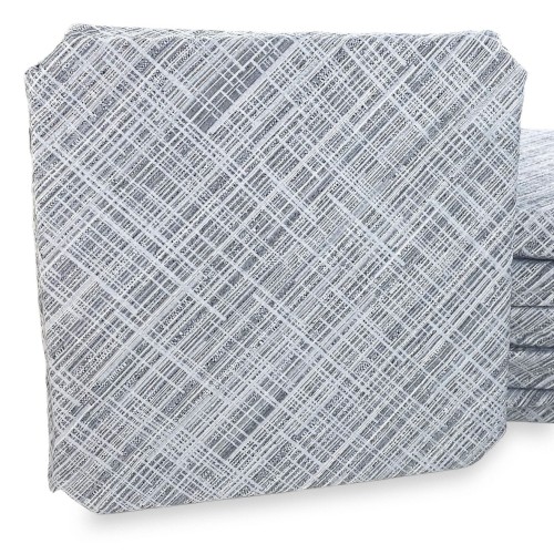 STUHLBEZUG MIT FLÜGELN einfarbig AUS STOFF Jacquard MODERN Grau