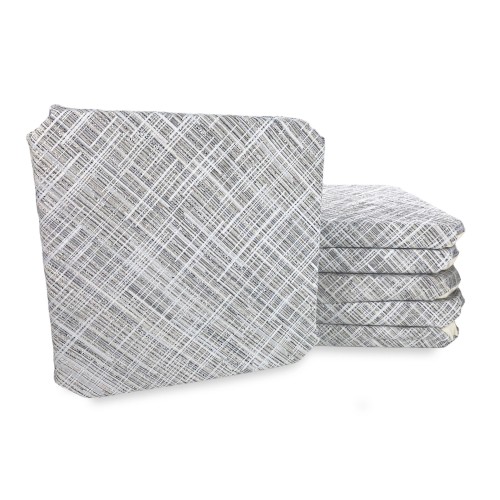 STUHLBEZUG MIT FLÜGELN einfarbig AUS STOFF Jacquard MODERN Beige