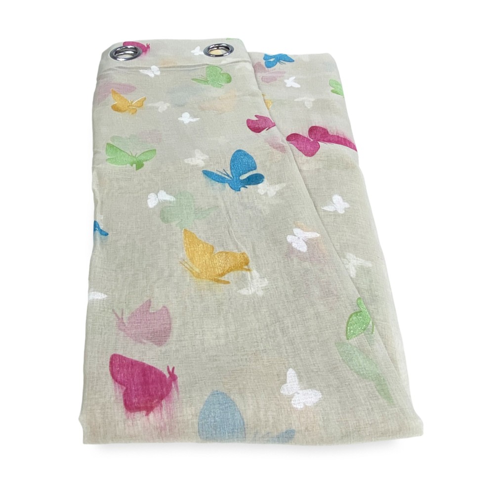 CONTEMPORARY CURTAIN BUTTERFLIES Beige cm. 140X280 Packaged