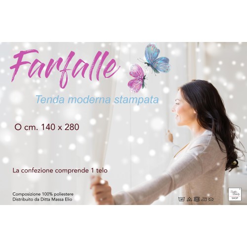 TENDA moderna FARFALLE Beige cm. 140X280 confezionata