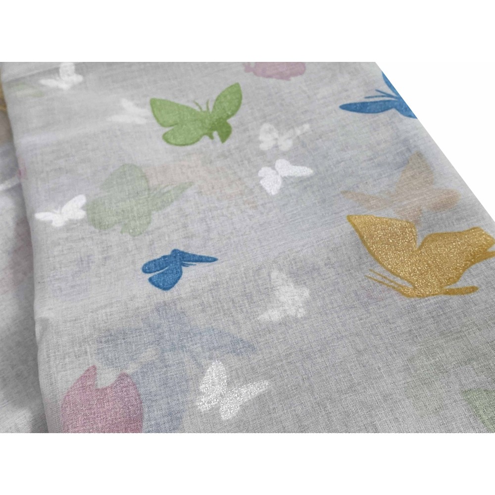 TENTE MODERNE PAPILLONS Gris cm. 140X280 emballé