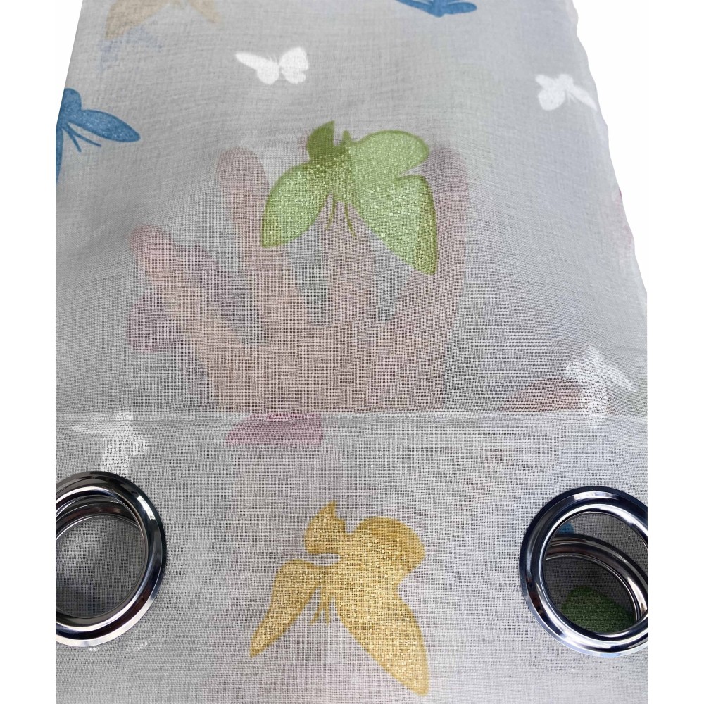 TENDA moderna FARFALLE Grigio cm. 140X280 confezionata