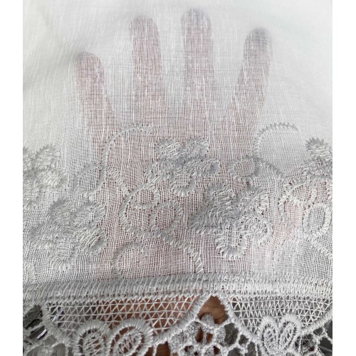 GREY MACRAMÉ FLOWER LACE marquee curtain CM.140X280