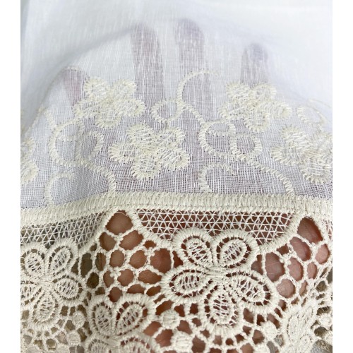 MARQUEE CURTAIN MACRAMÉ FLOWER LACE beige CM.140X280