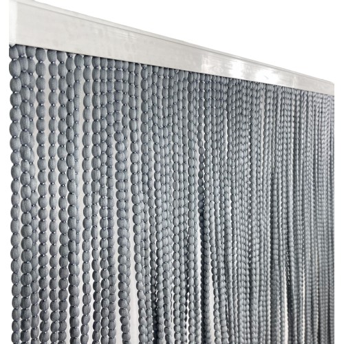TENDA Mariel © SOFFICE a PERLINE in Stoffa Morbida Anti insetti antirumore a Fili GRIGIO