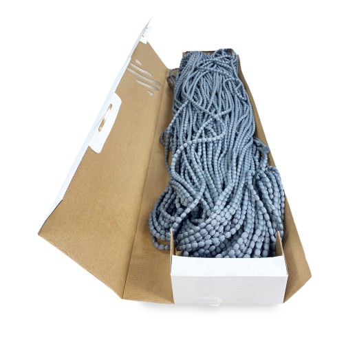 SOFT MARIEL © CURTAIN WITH BEADS in Soft Fabric Anti Noise Retardant Threads GREY