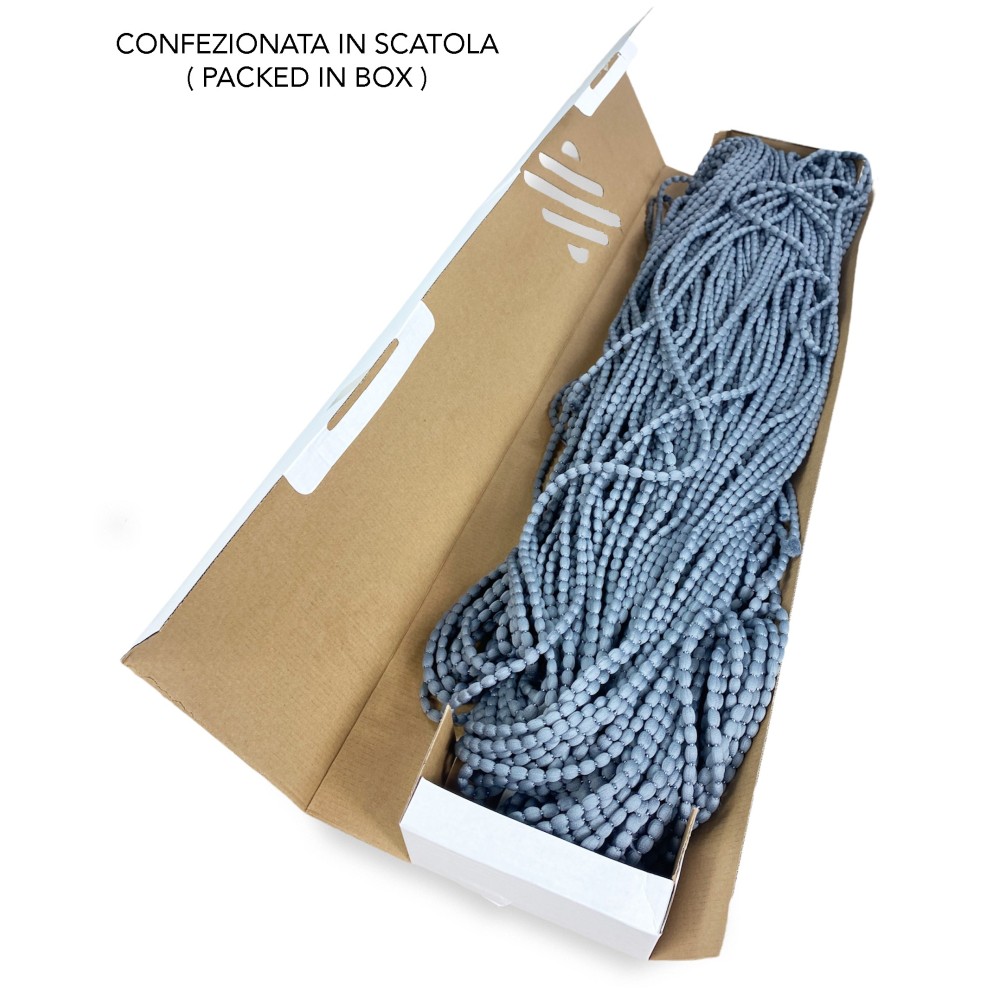 CORTINA MARIEL © SUAVE CON ABALORIOS en tejido suave Hilos anti ruido GRIS