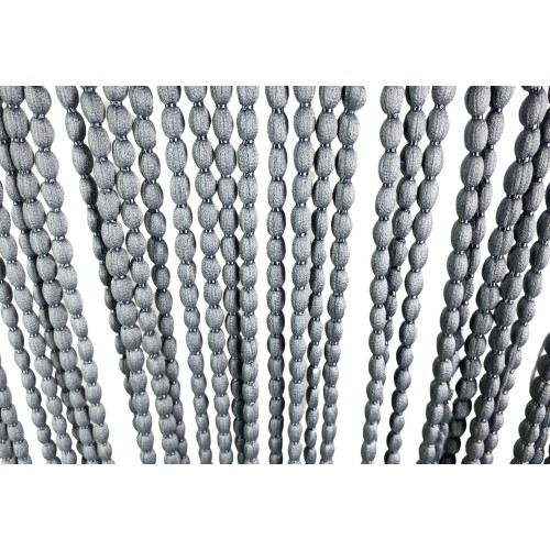 SOFT MARIEL © CURTAIN WITH BEADS in Soft Fabric Anti Noise Retardant Threads GREY