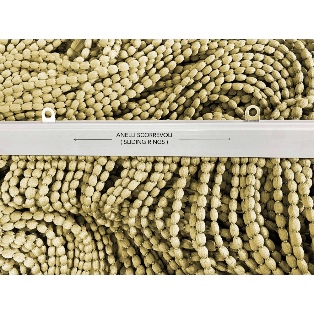 TENDA Mariel © SOFFICE a PERLINE in Stoffa Morbida Anti insetti antirumore a Fili BEIGE