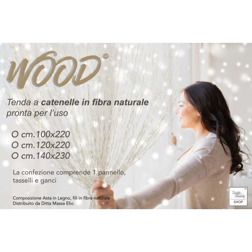 WOOD © CURTAIN mit ineinander verschlungenen Ketten aus Naturfaser Anti Insektengeräusch BEIGE