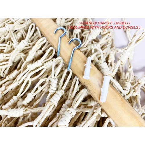 CORTINA DE MADERA © con cadenas entrelazadas en Fibra Natural Anti insectos ruido BEIGE