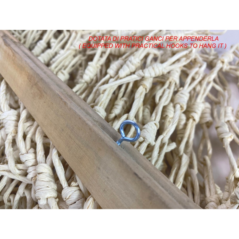 TENTE EN BOIS © avec chaînes tissées en fibre naturelle Anti-insectes anti-bruit BEIGE