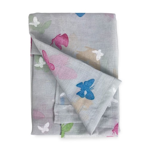 Pair of CURTAIN glass BUTTERFLIES Grey cm. wide cm. 60 from Window and Door