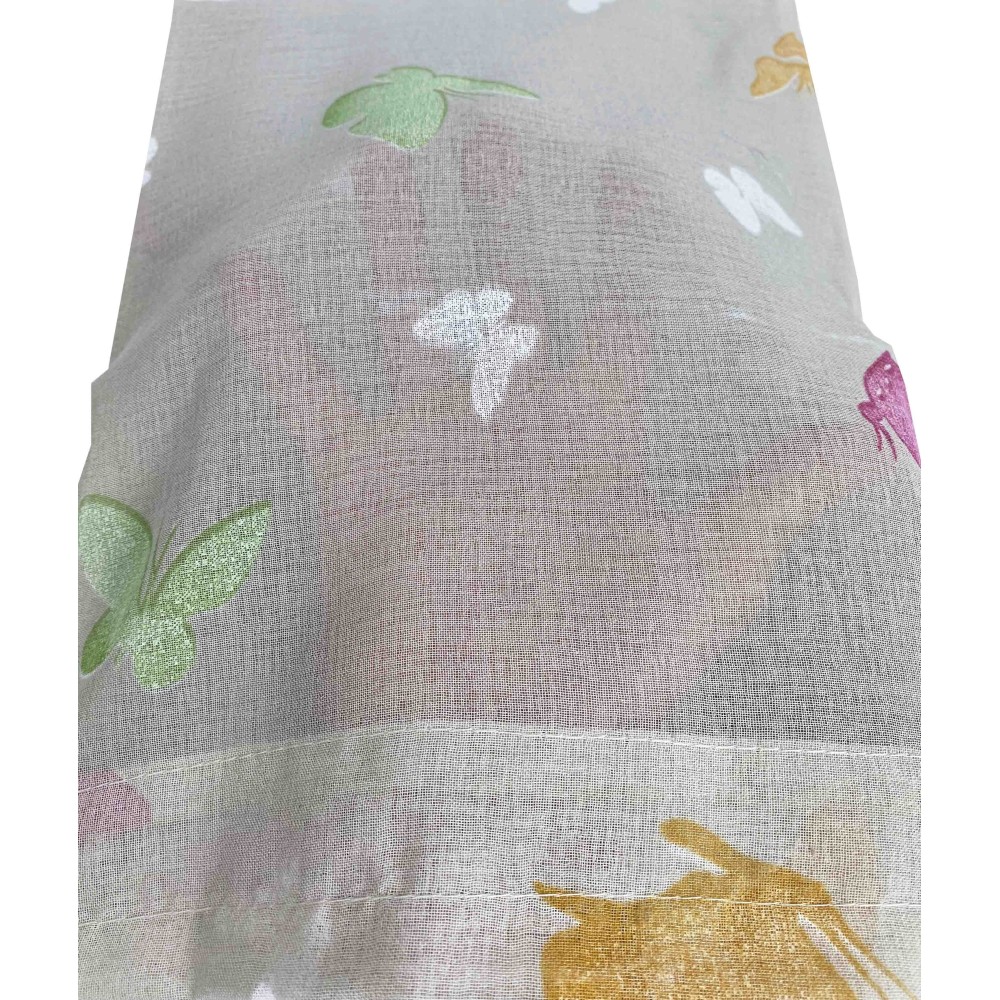 Paar VORHANGGLAS SCHMETTERLINGE Beige breit cm. 60 von Fenster und Tür