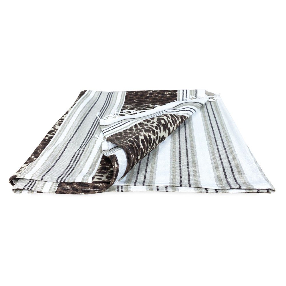 TOALLA DE PLAYA ESTAMPADA LEOPARDO talla GRANDE con mochila de playa KEEP CALM CM.100X200