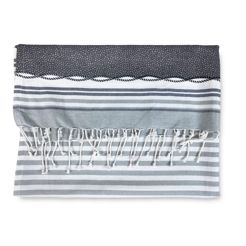 TELO MARE fouta BOY GRIGIO misura GRANDE con zaino Spiaggia KEEP CALM CM.100X200