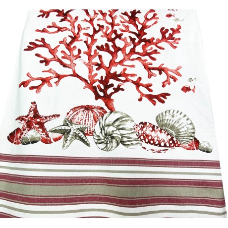 serviette de plage fouta avec coraux rouges