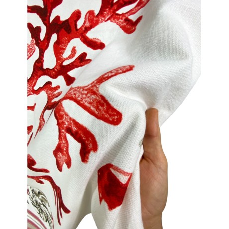 serviette de plage fouta avec coraux rouges