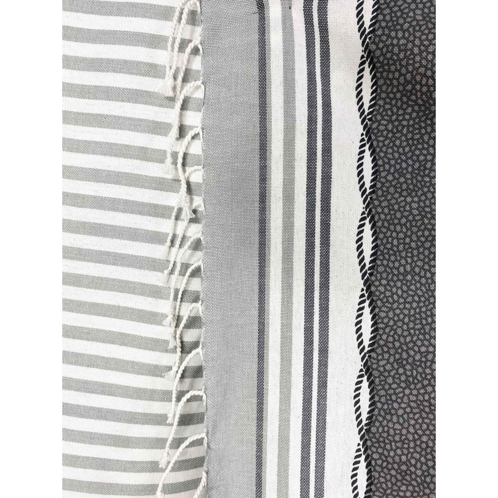 TOALLA DE PLAYA fouta BOY GRIS talla GRANDE con Mochila de playa KEEP CALM CM.100X200