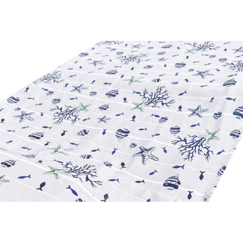 SERVIETTE DE PLAGE FOUTA BEIGE FISH BED en coton BEDDY BEACH © AVEC POCHES TAILLE CM. 75 X 195 et sac à dos de plage