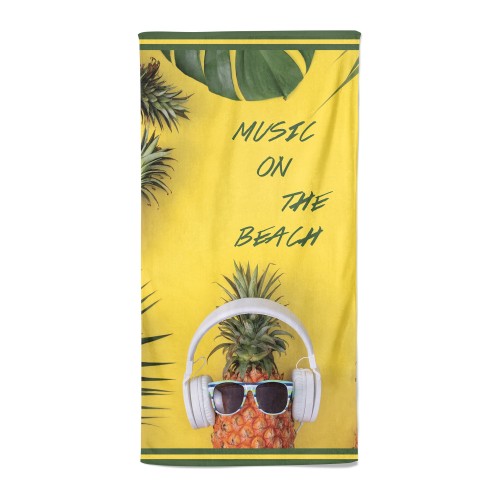 MÚSICA en LA PLAYA toalla de playa de rizo tamaño grande cm. 90 x 170