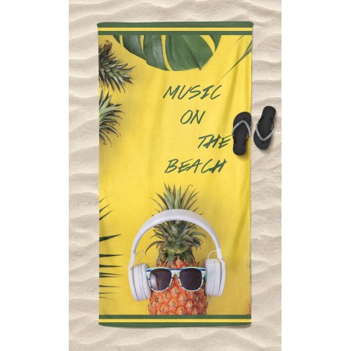MUSIC on THE BEACH terry beach towel large size cm. 90 X 170