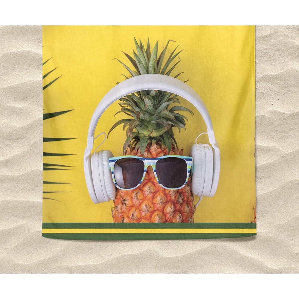 MUSIC on THE BEACH terry beach towel large size cm. 90 X 170
