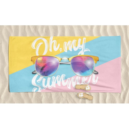 TELO MARE in spugna OCCHIALI misura grande cm. 90 X 170