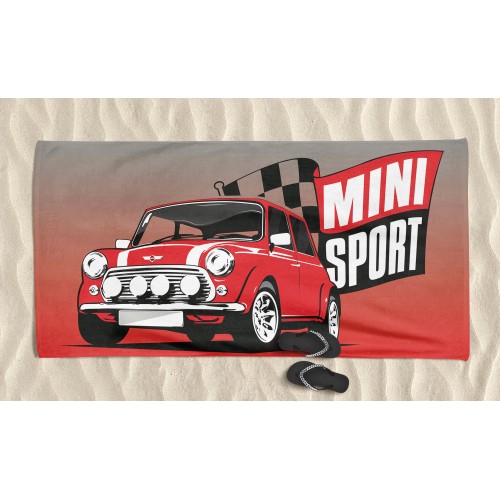 SERVIETTE DE PLAGE en éponge MINI SPORT taille grand cm. 90 x 170