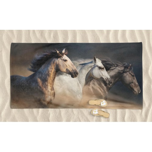 SERVIETTE DE PLAGE en éponge I TRE CAVALLI mesure un grand cm. 90 x 170