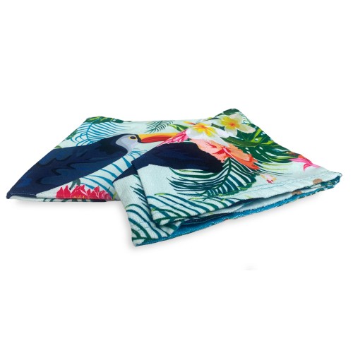 BEACH TOWEL in sponge TUCANI large size cm. 90 X 170