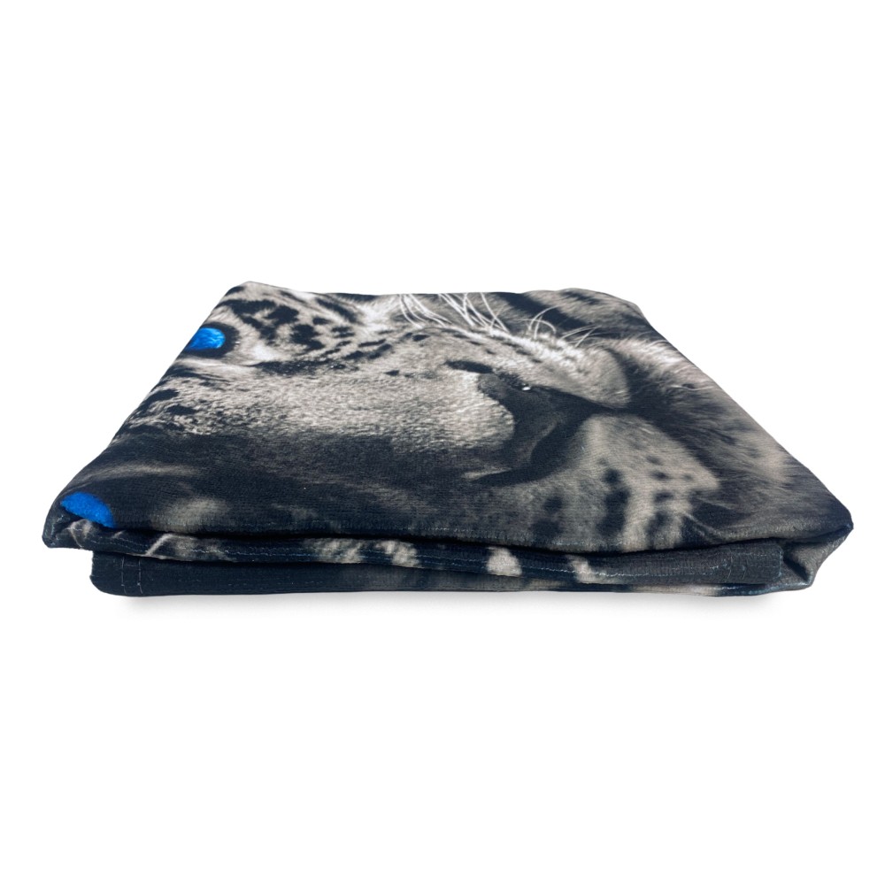 TOALLA DE PLAYA en rizo de leopardo BORN to BE FREE tamaño grande cm. 90 x 170