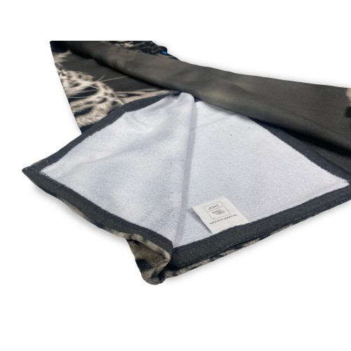 SERVIETTE DE PLAGE en éponge Léopard né pour ÊTRE LIBRE mesure un grand cm. 90 x 170