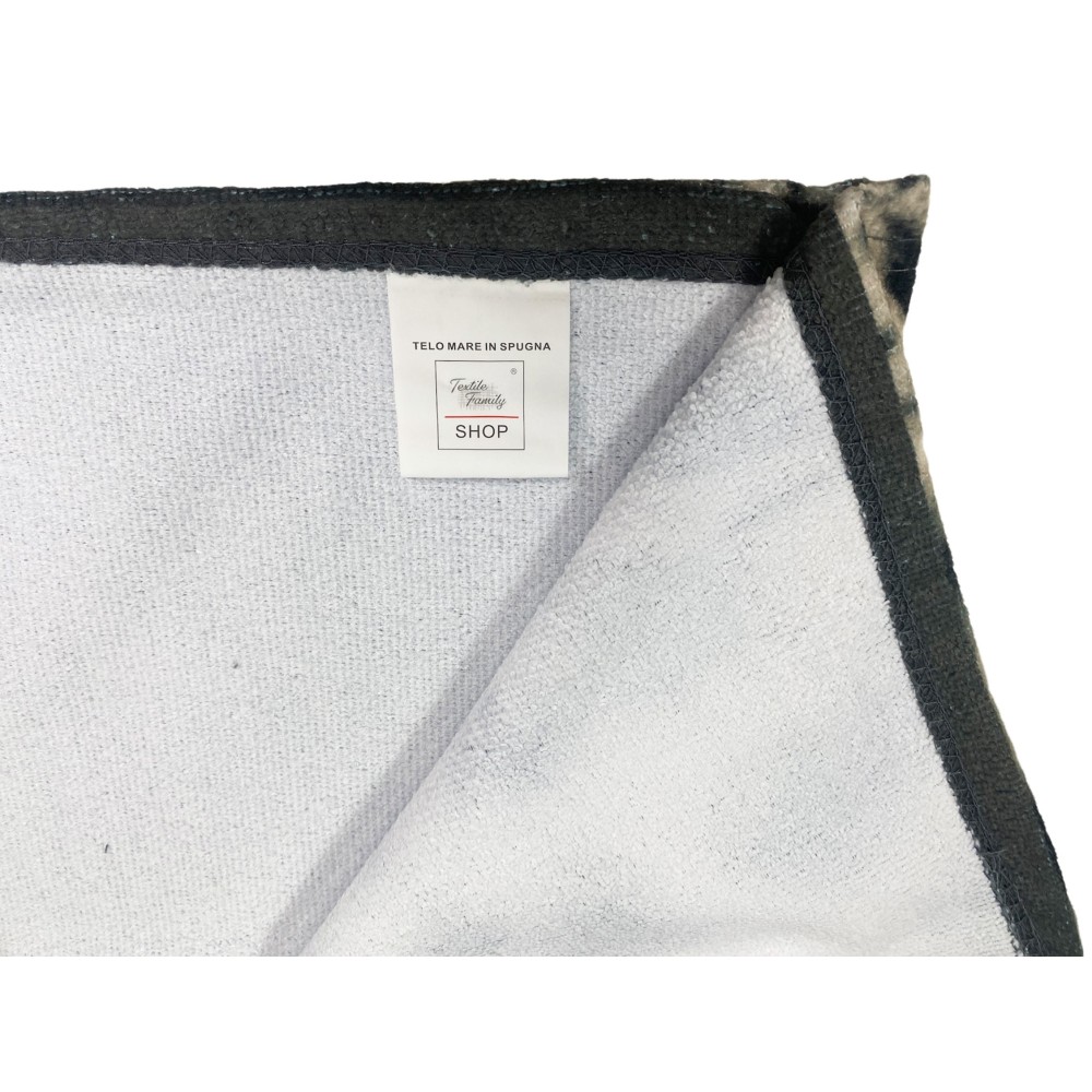 SERVIETTE DE PLAGE en éponge Léopard né pour ÊTRE LIBRE mesure un grand cm. 90 x 170