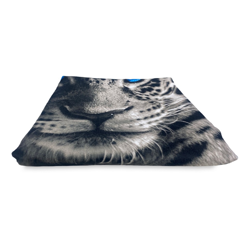 BEACH TOWEL in Leopard terry BORN to BE FREE large size cm. 90 X 170
