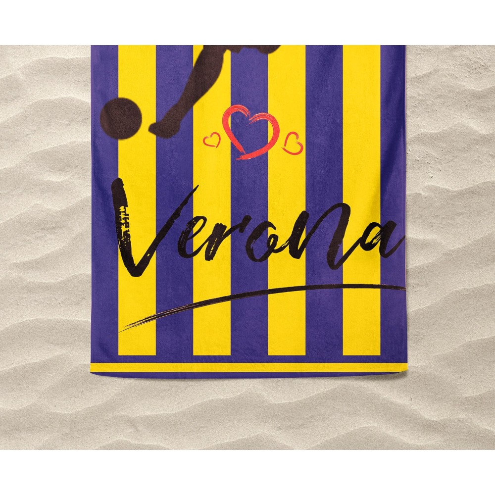 I Love VERONA terry beach towel large cm. 90 X 170