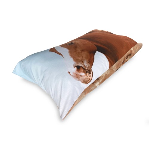 JUEGO DE SÁBANAS DE COLCHA IMPRESA DIGITALMENTE CABALLOS DE CARRERAS con bolsa cuadrada KEEP DOUBLE 2