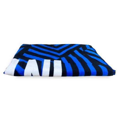 INTER SPORT BEACH TOWEL size cm. 70X140 original INTERNATIONAL with BACKPACK towel holder and postcard