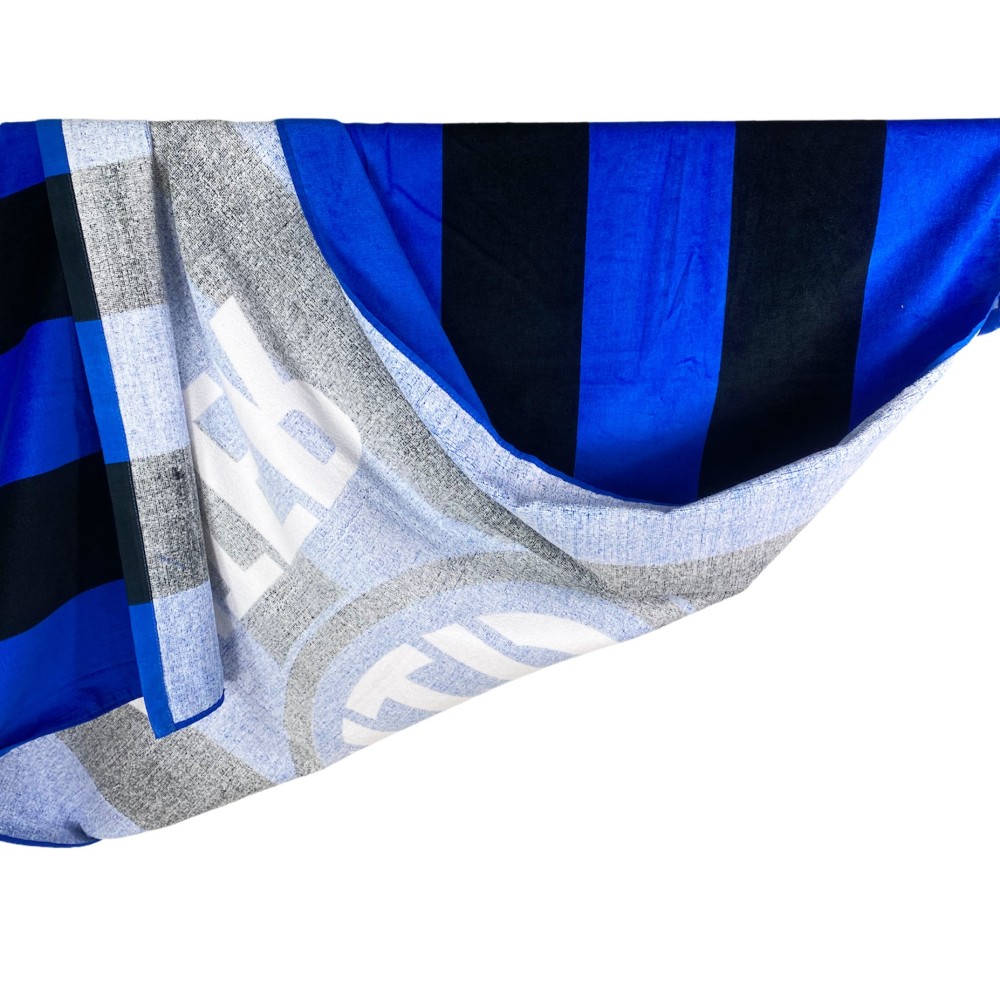 SERVIETTE DE PLAGE sport INTER taille GRAND Cm. 90 X 170 ORIGINAL international AVEC sac à dos CARRY IT et carte postale