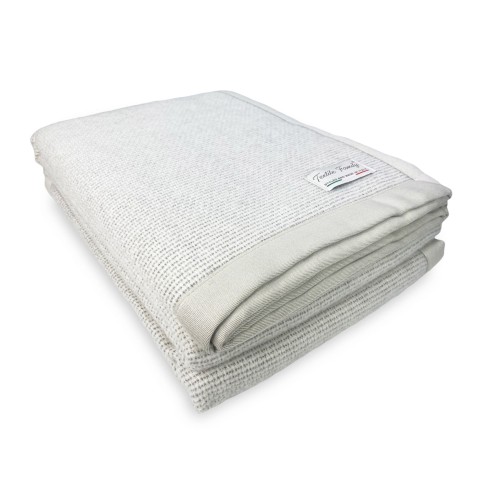 MANTA LIGERA DE VERANO EN FINA LANA MERINO Y ALPACA DOBLE 2 CUADRADOS