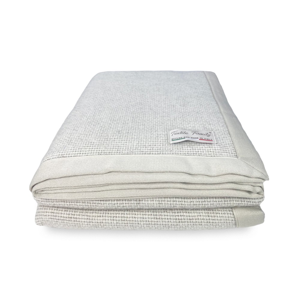 LIGHT SUMMER BLANKET IN FINE MERINO WOOL AND ALPACA double 2 SQUARES