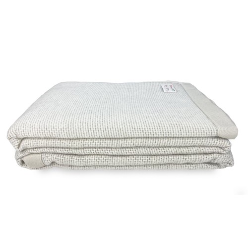 LEICHTE SOMMERDECKE AUS FEINER MERINOWOLLE UND ALPAKA DOPPELT 2 QUADRATE