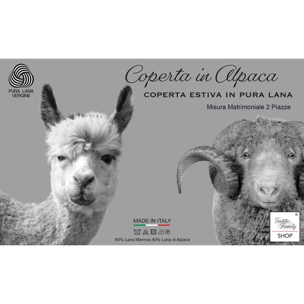 MANTA LIGERA DE VERANO EN FINA LANA MERINO Y ALPACA DOBLE 2 CUADRADOS
