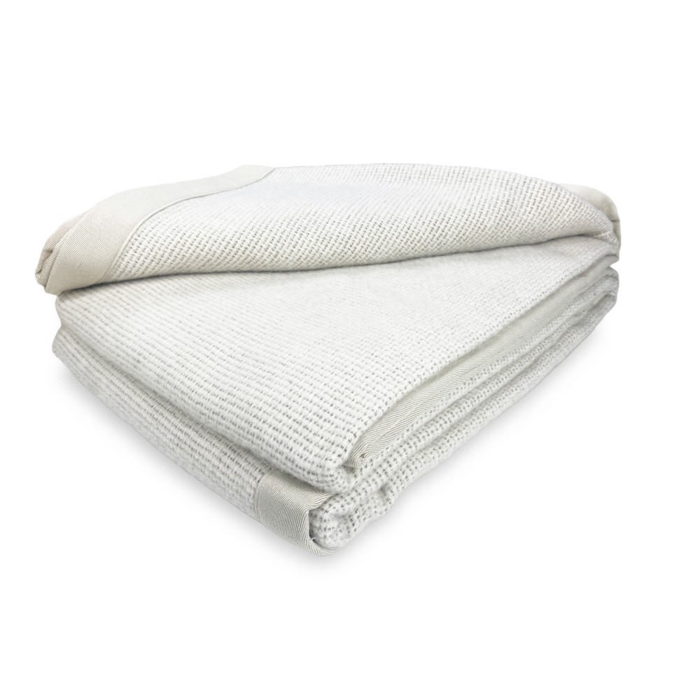 LIGHT SUMMER BLANKET IN FINE MERINO WOOL AND ALPACA double 2 SQUARES