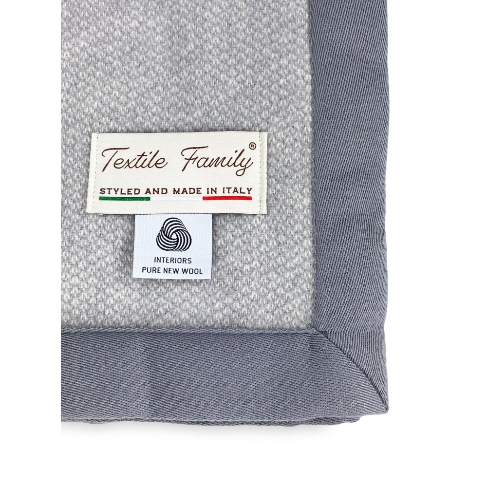 COPERTA leggera PRIMAVERILE NANTES estiva IN LANA MERINO FINE matrimoniale 2 PIAZZE grigio