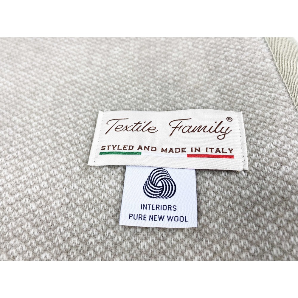 LIGHT SPRING BLANKET NANTES SUMMER IN FINE MERINO WOOL double 2 SQUARES dove grey