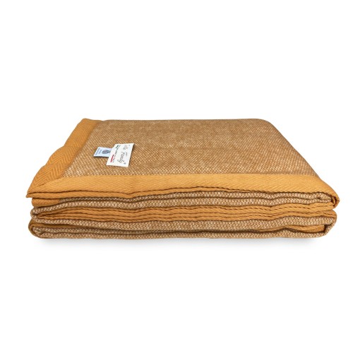 COPERTA leggera PRIMAVERILE NANTES estiva IN LANA MERINO FINE matrimoniale 2 PIAZZE beige