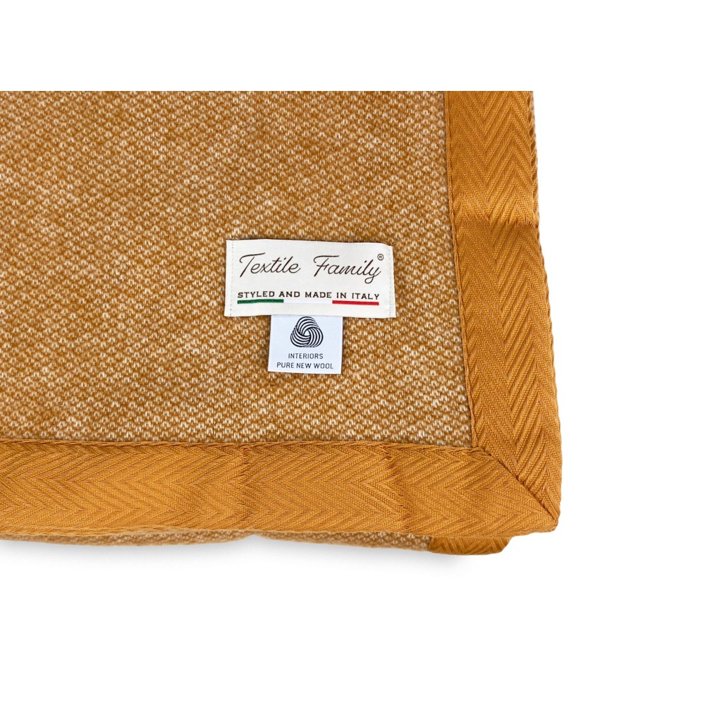 LEICHTE FRÜHLINGSDECKE NANTES SUMMER AUS FEINER MERINOWOLLE doppelt 2 QUADRATE beige